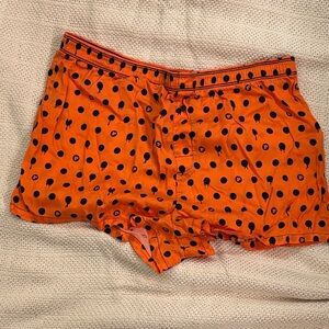 PINK Victoria's Secret Orange Polka Dot Pajama Shorts